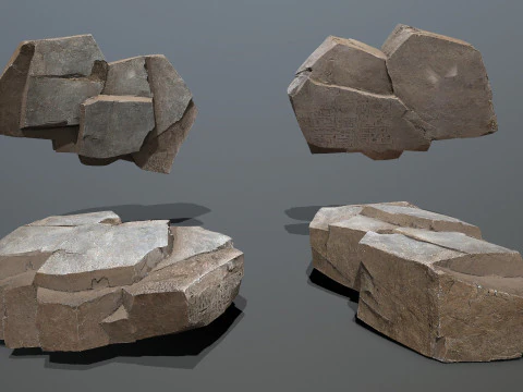 Egyptische rotsen Set 3D Model