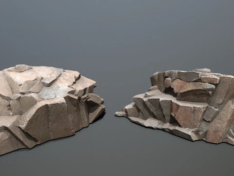 Egyptische rotsen Set 3D Model