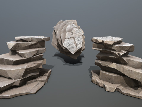 Egyptian rocks Set 3D Модель