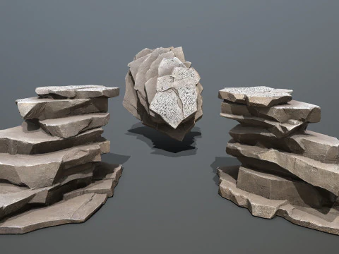 Egyptische rotsen Set 3D Model