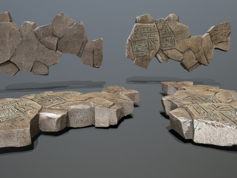 Egyptian rocks Set 3D Модель
