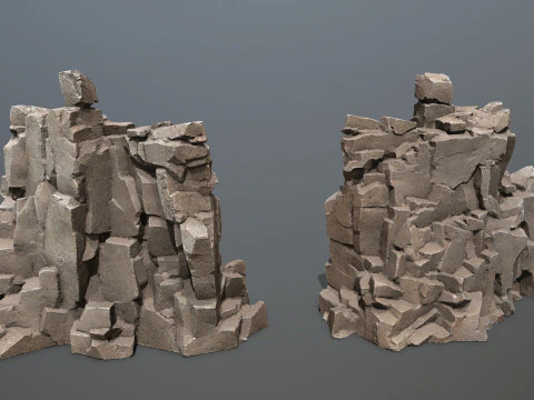 Egyptische rotsen Set 3D Model