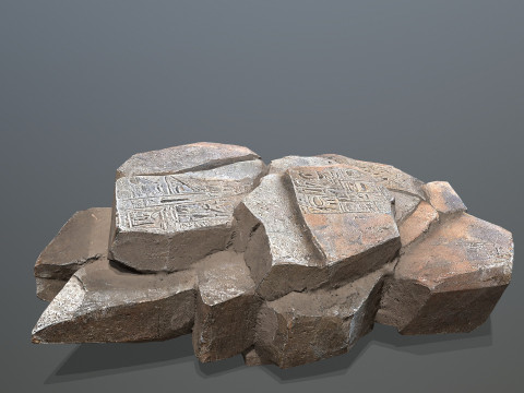 Egyptian rocks Set 3D Модель