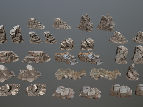 Egyptian rocks Set 3D Модель