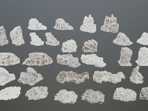 Egyptian rocks Set 3D Модель