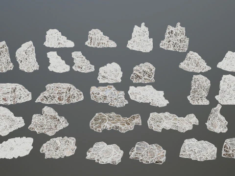 Egyptische rotsen Set 3D Model