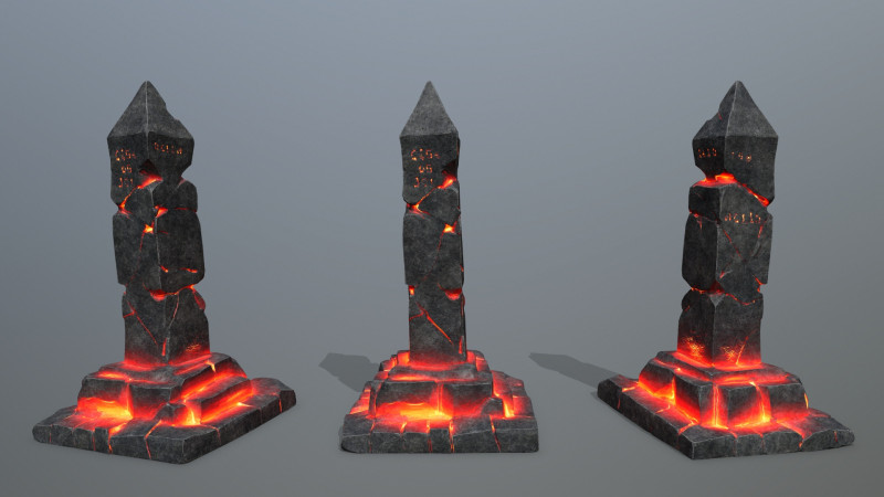 Lava pillar Model 3D .c4d .max .obj .3ds .fbx .stl .blend