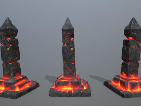 Lava pillar Model 3D