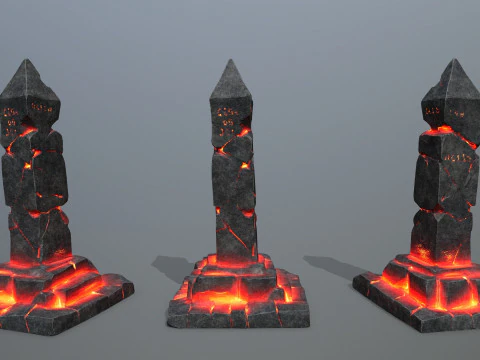 용암 기둥 3D 모델