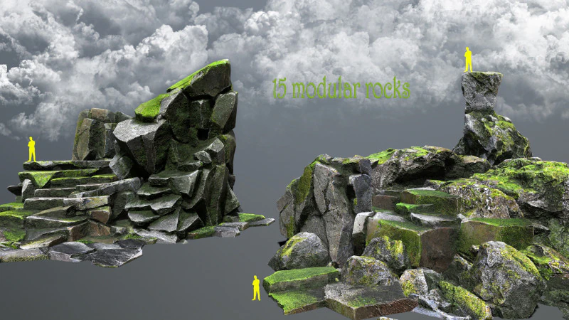 Forest rocks 3D Model .c4d .max .obj .3ds .fbx .stl .blend 