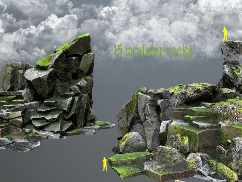 숲의 바위 3D 모델