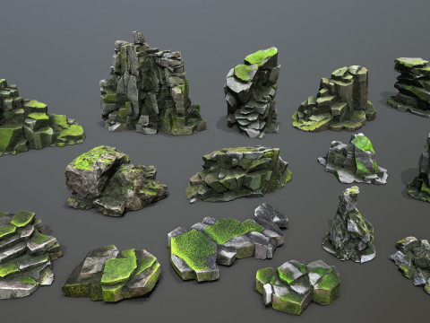 Forest rocks Model 3D