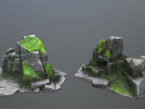Forest rocks Model 3D
