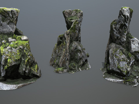 Forest rocks Model 3D