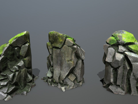 Forest rocks Model 3D