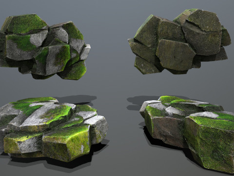Forest rocks Model 3D