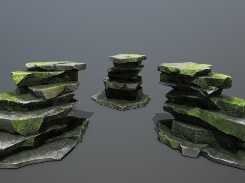Forest rocks Model 3D