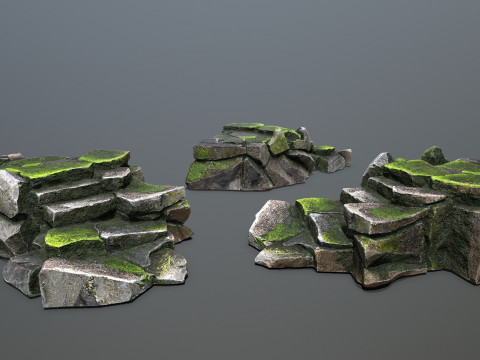 Forest rocks Model 3D