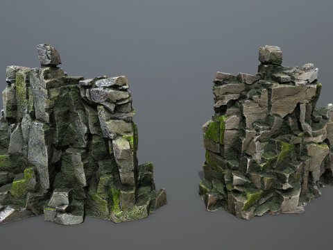 Forest rocks Model 3D