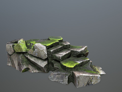 Forest rocks Model 3D