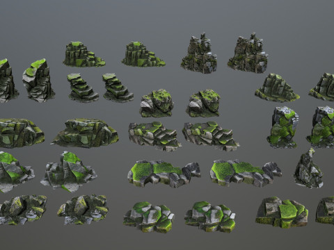 Forest rocks Model 3D