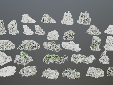 Forest rocks Model 3D