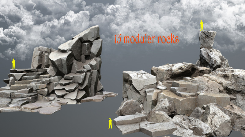 Cliff rocks 3D Модель .c4d .max .obj .3ds .fbx .stl .blend