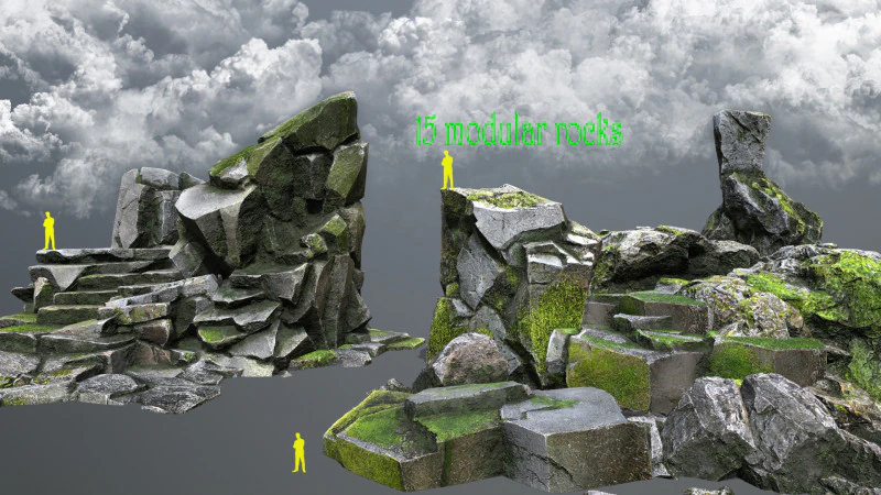 Omszałe skały Model 3D .c4d .max .obj .3ds .fbx .stl .blend 