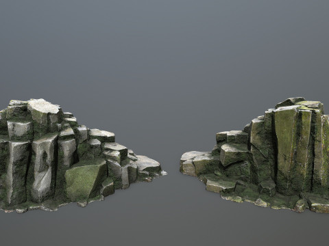 Mossy rocks 3D मॉडल
