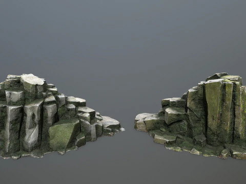 Omszałe skały Model 3D