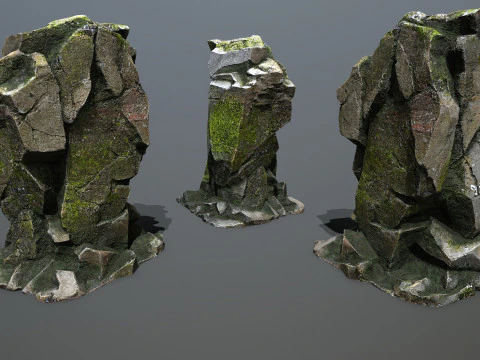 Omszałe skały Model 3D