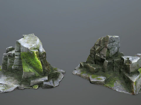 Omszałe skały Model 3D