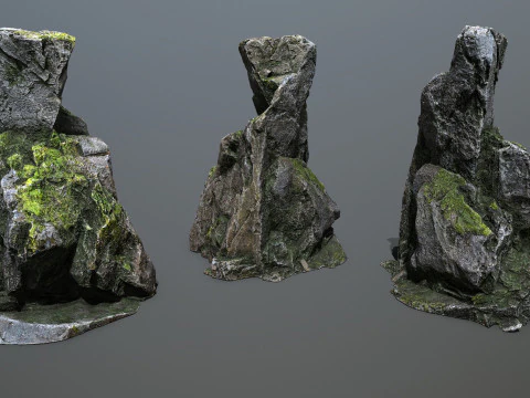 Omszałe skały Model 3D