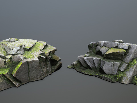 Mossy rocks 3D मॉडल