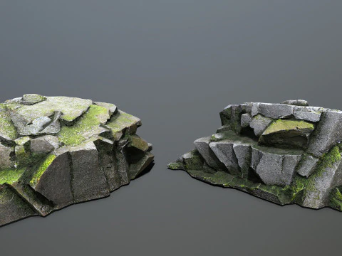 Omszałe skały Model 3D