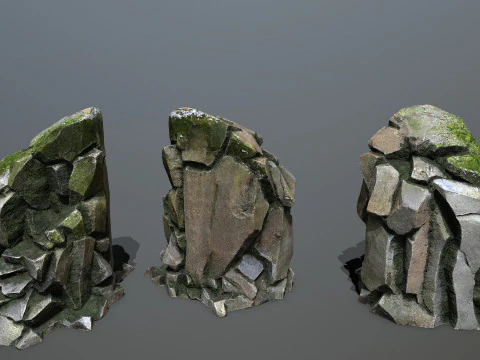 Omszałe skały Model 3D