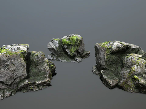 Omszałe skały Model 3D