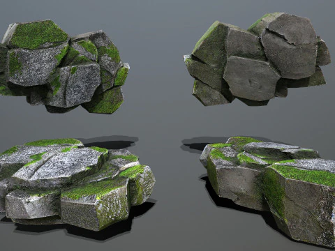 Omszałe skały Model 3D