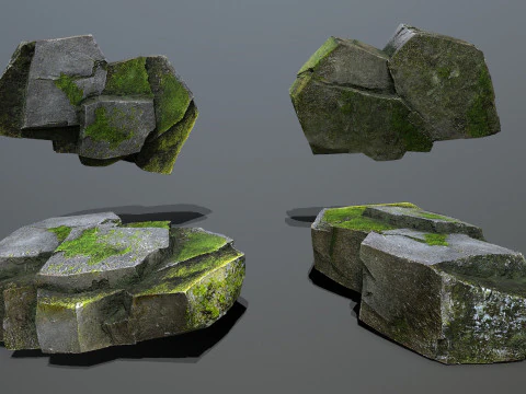 Omszałe skały Model 3D