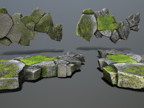 Mossy rocks 3D मॉडल
