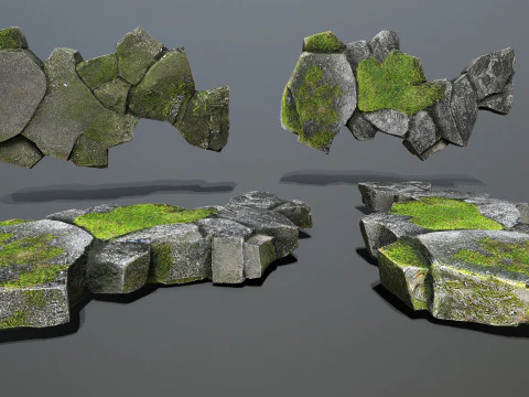 Omszałe skały Model 3D