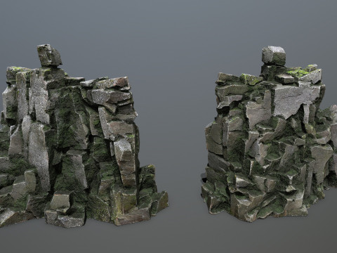 Mossy rocks 3D मॉडल