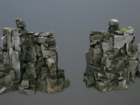 Omszałe skały Model 3D