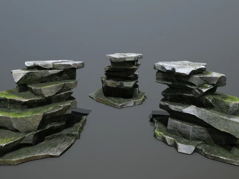 Omszałe skały Model 3D