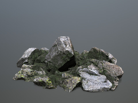 Mossy rocks 3D मॉडल