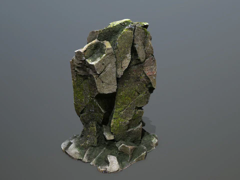 Omszałe skały Model 3D