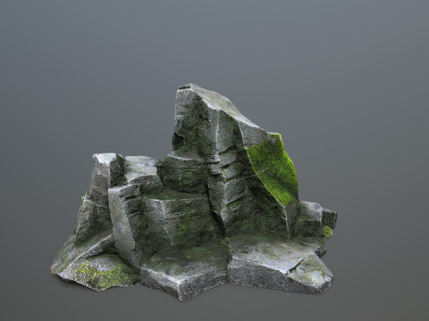 Mossy rocks 3D मॉडल