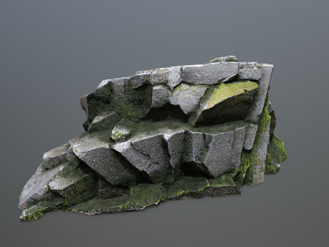 Mossy rocks 3D मॉडल
