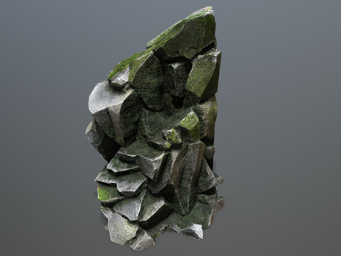 Mossy rocks 3D मॉडल