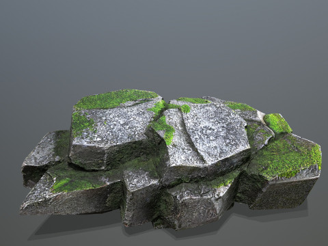 Mossy rocks 3D मॉडल